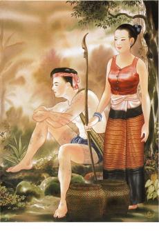 ภาพสำหรับ ตกแต่ง สปา ศิลปะล้านนา พิมพ์ลงผ้าใบ