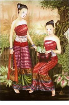 ภาพสำหรับ ตกแต่ง สปา ศิลปะล้านนา พิมพ์ลงผ้าใบ