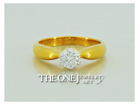 แหวนเพชรแท้ สุดคลาสสิค เม็ดเดียวชูโดดเด่น 0.20 กะรัต