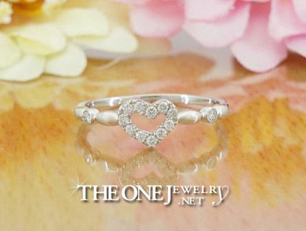 แหวนเพชรแท้ ดีไซน์หัวใจ โปรโมชั่น ลดราคาแหวนเพชร จาก Theonejewelry