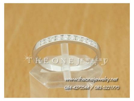 ลดราคา แหวนเพชรแท้ แถวฝังสอด นน.เพชร 0.20 กะรัต